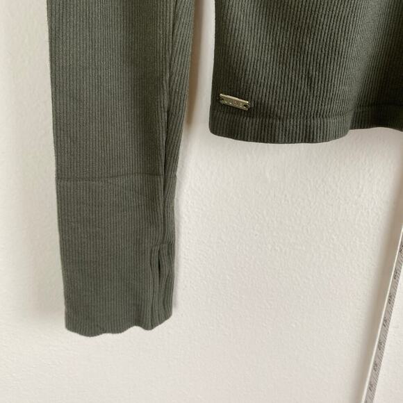 Lune Active Maia Rib Top Size L Moss Green Modal Long Sleeve Athleisure Active - Picture 8 of 11